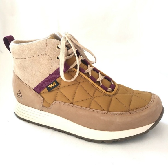 NEW Teva Ember Commute Waterproof Sneaker Boots LACE UP BOOTIES BROWN NIB - Picture 8 of 8